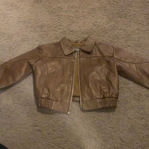 Bronze kids leather jacket